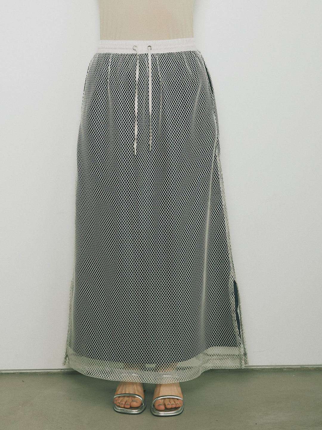 [予約]メッシュレイヤードスカート/ライトグレー