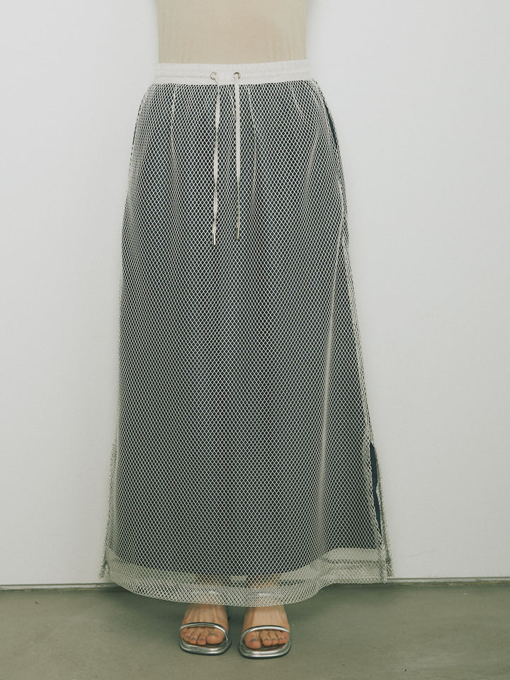 [予約]メッシュレイヤードスカート/ライトグレー