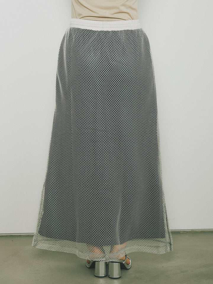 [予約]メッシュレイヤードスカート/ライトグレー