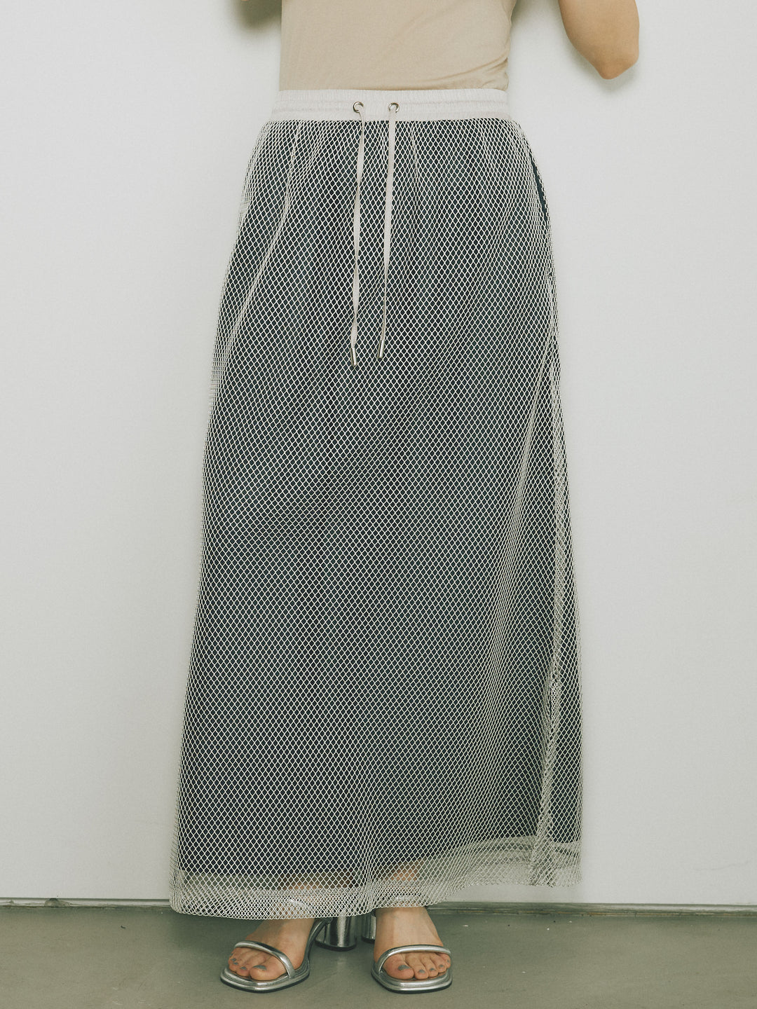 [予約]メッシュレイヤードスカート/ライトグレー