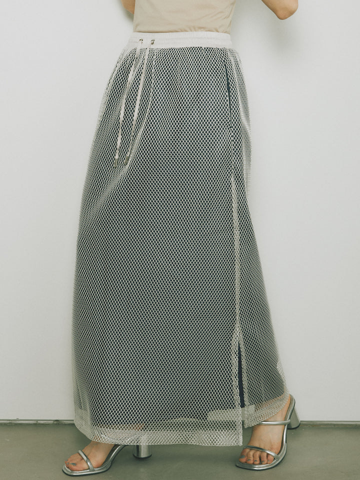 [予約]メッシュレイヤードスカート/ライトグレー