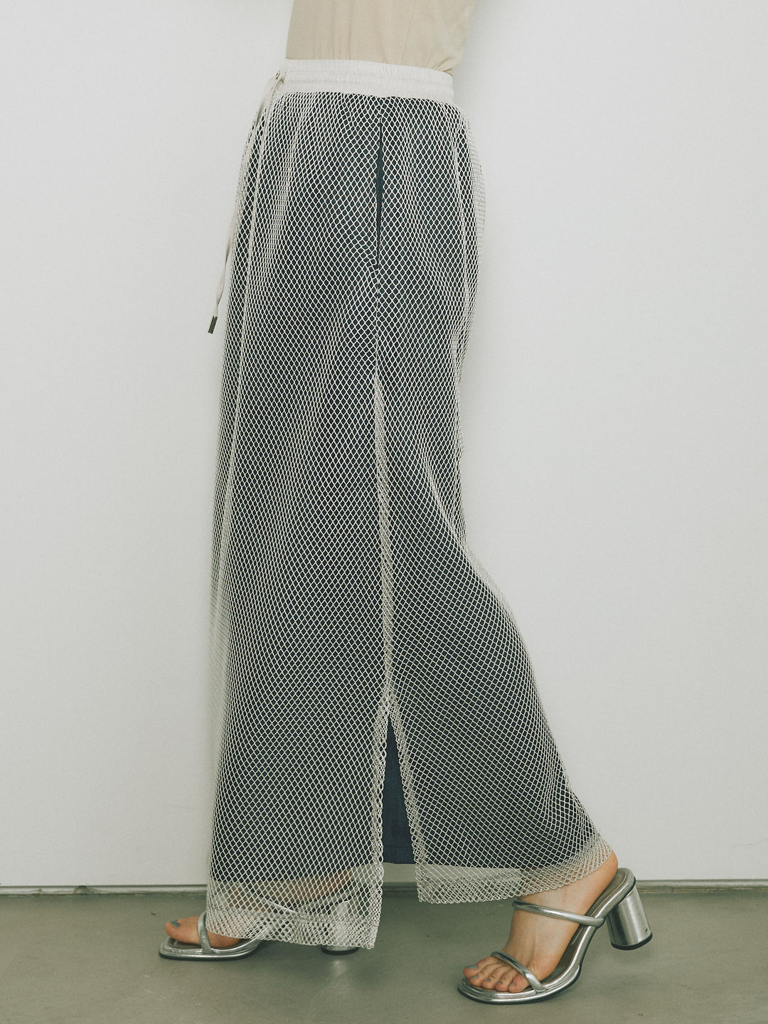 [予約]メッシュレイヤードスカート/ライトグレー