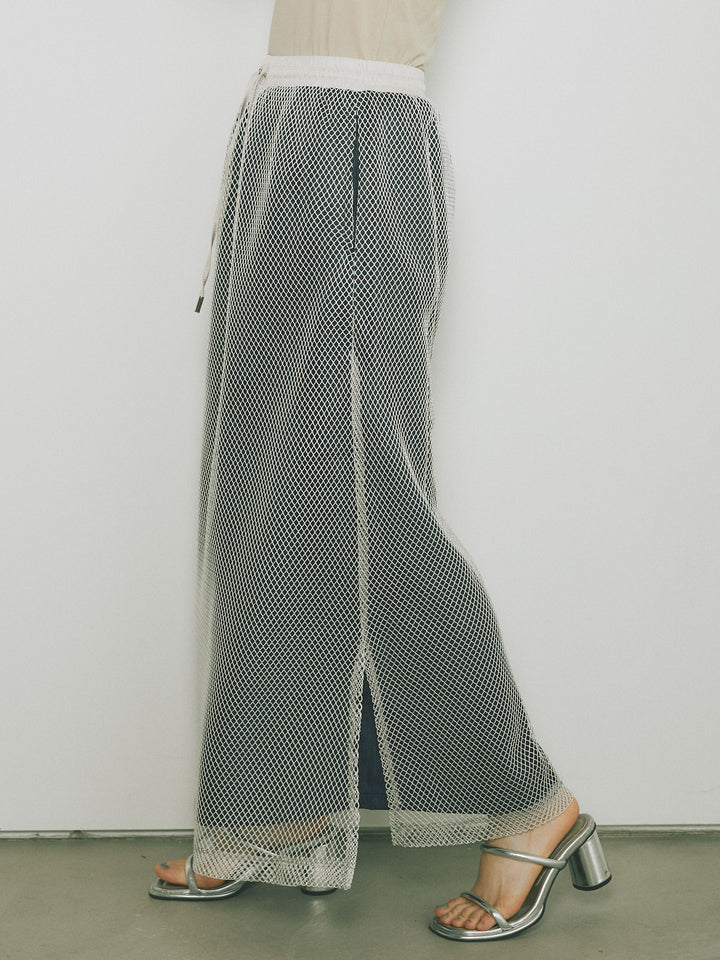 [予約]メッシュレイヤードスカート/ライトグレー