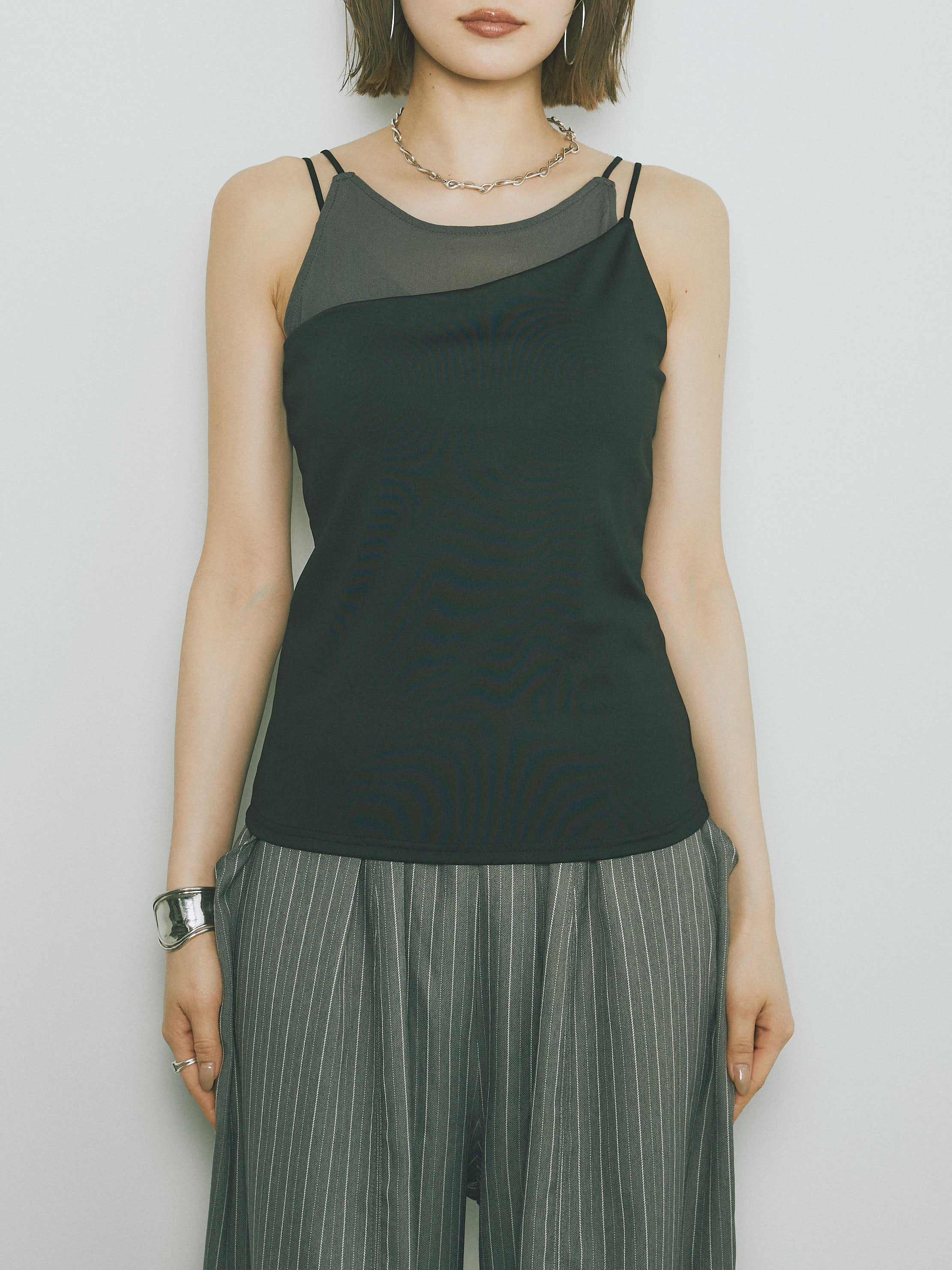 予約]レイヤードカップ付キャミソール/ブラック – Lumier