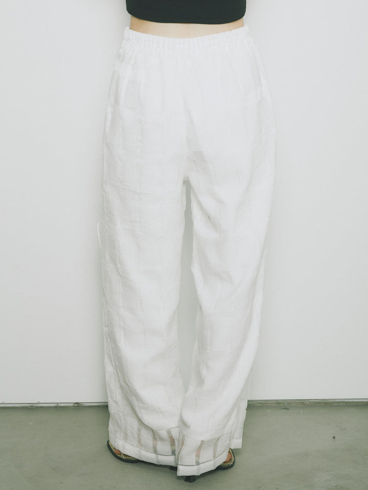 [予約]シアーブロックチェックパンツ/ホワイト