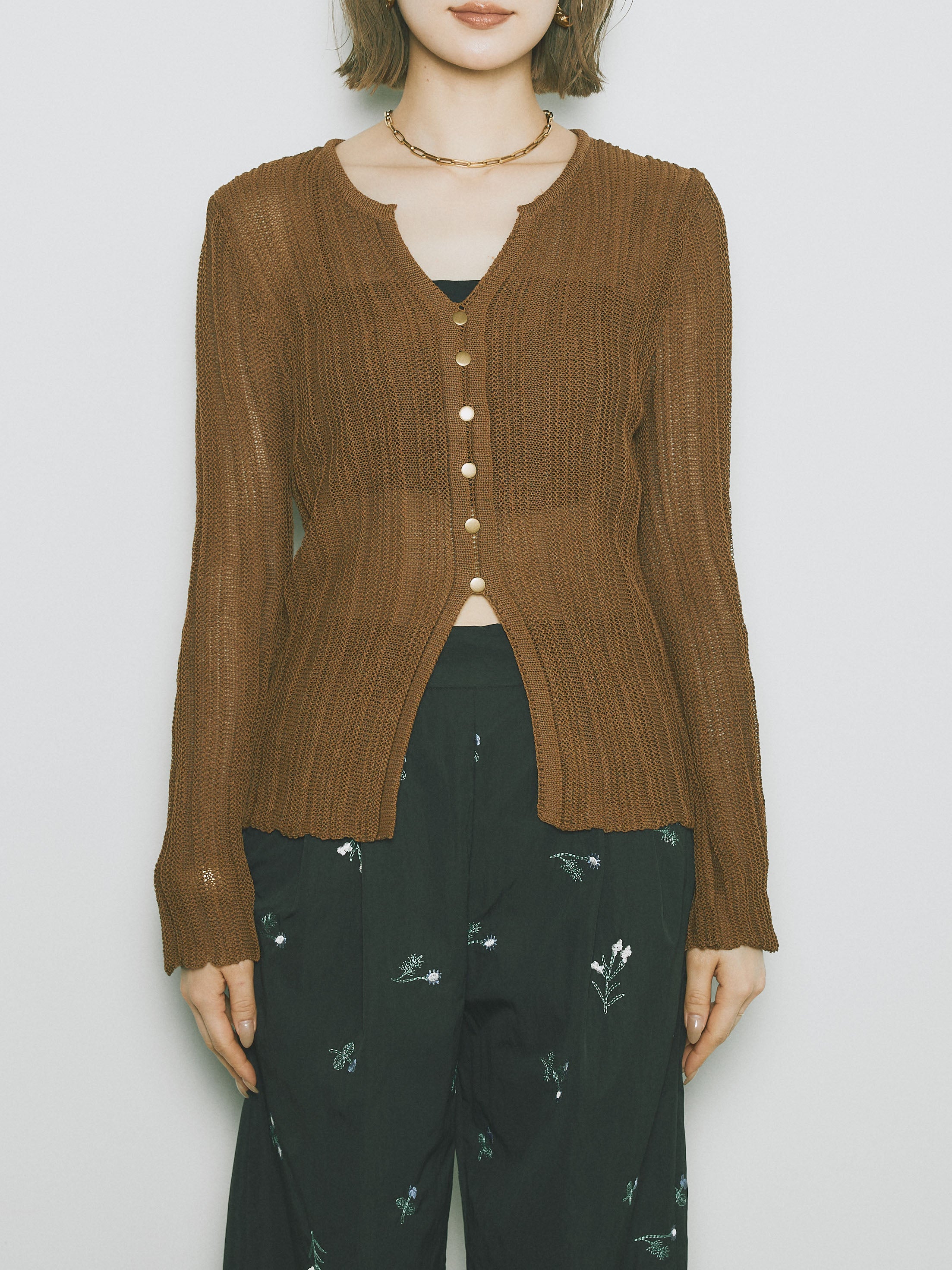 極美品✨ トーガ　22AW フロントスリット リブニット トップス　38　異素材 極美品✨ トーガ 22AW フロントスリット リブニット トップス 38