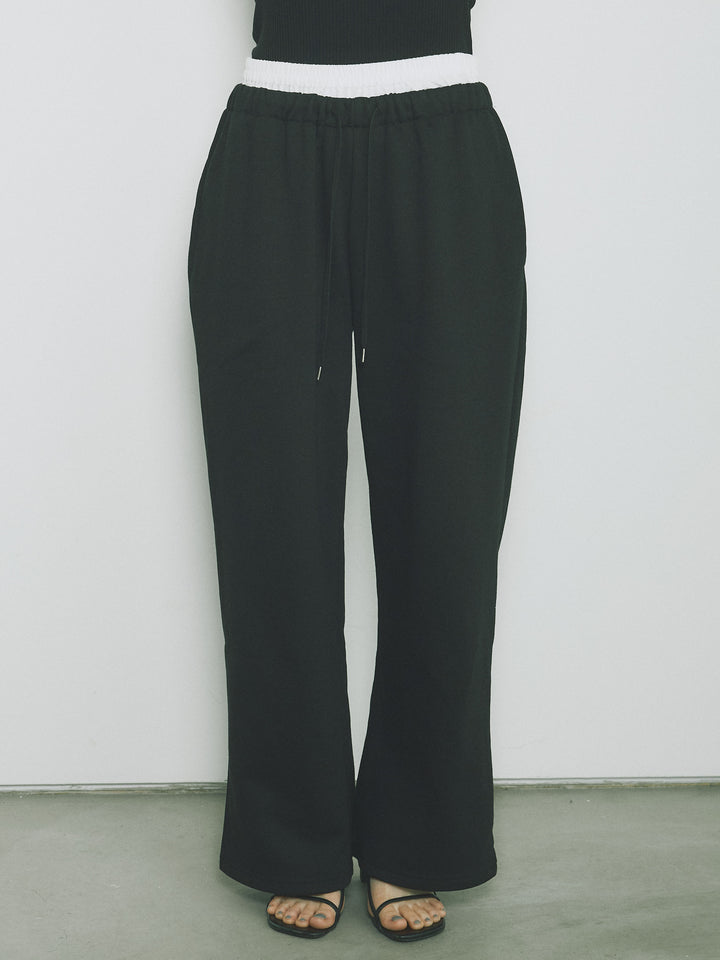 [予約]ダブルウエストスウェットパンツ/ブラック