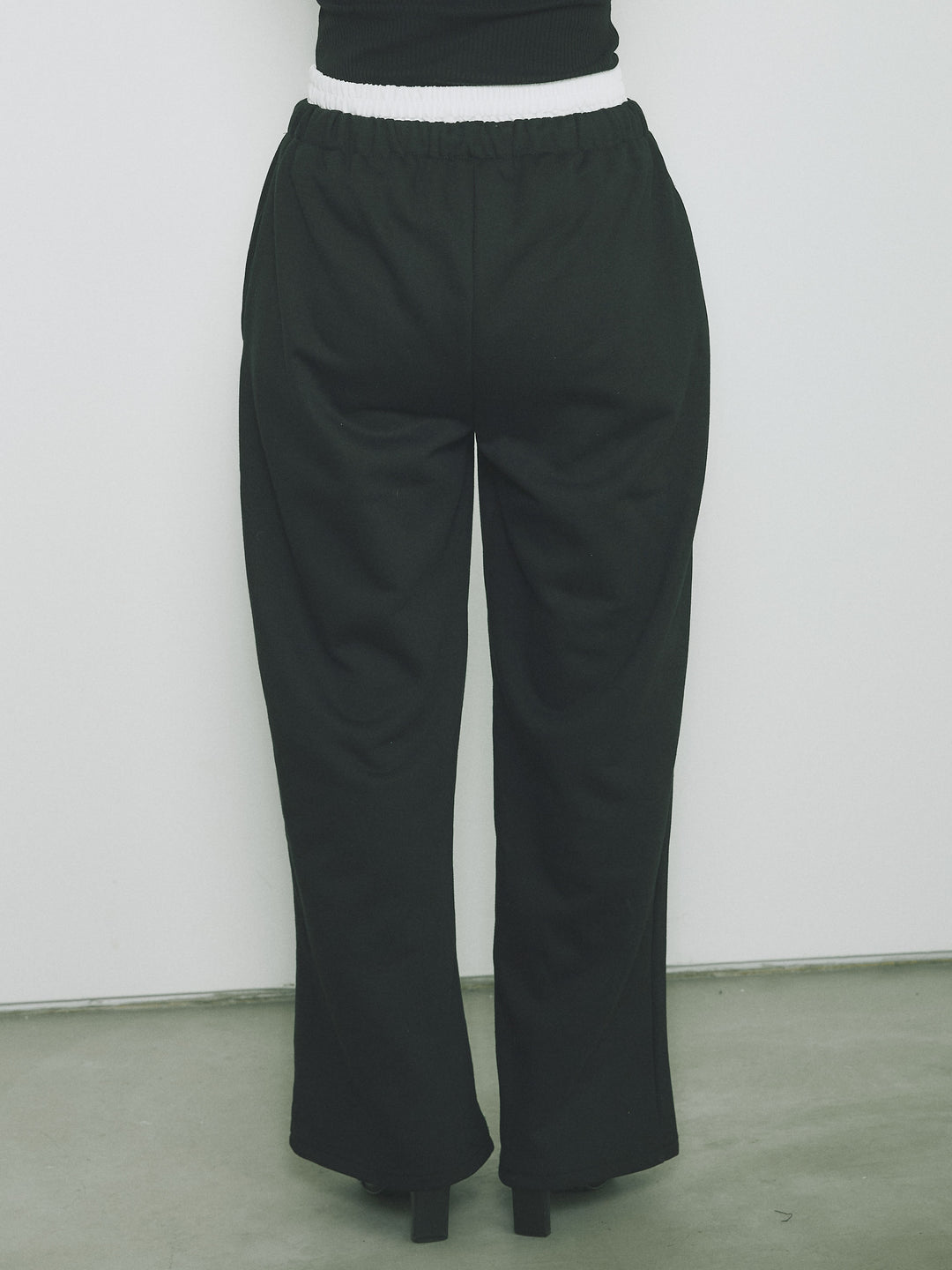 [予約]ダブルウエストスウェットパンツ/ブラック