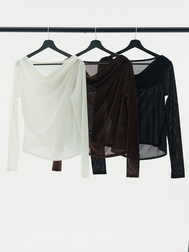 【Allure】[SET]シアーベロアタックデザイントップス+シアーベロアタックデザイントップス(2set)