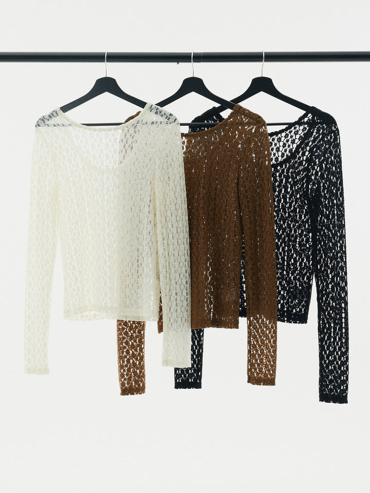 【Allure】[SET]バックラウンドレーストップス+ラップデザインタックワイドパンツ(2set)