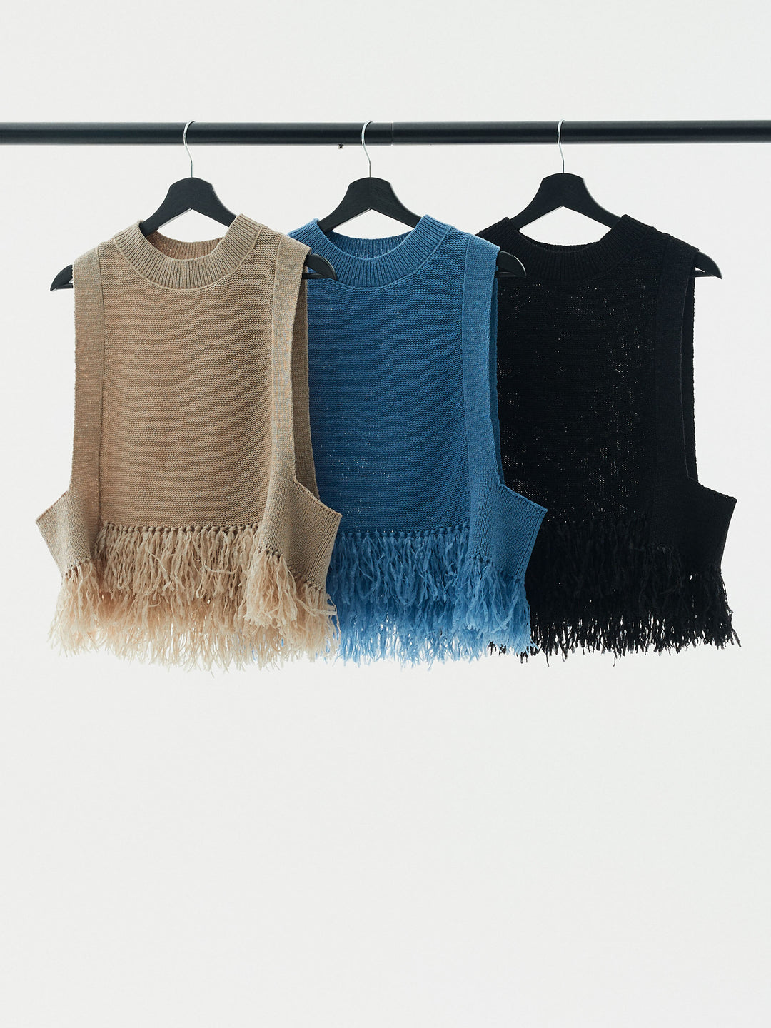 【Allure】[SET]配色レイヤードヘンリーネックトップス+配色レイヤードヘンリーネックトップス(2set)