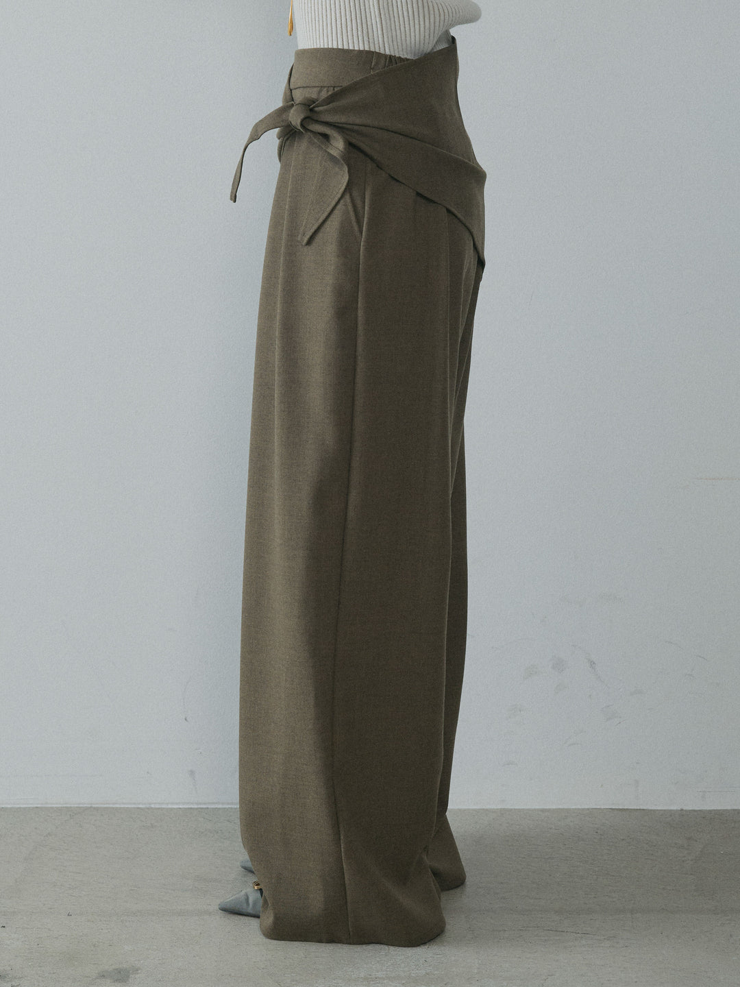 [予約]スカーフ付ワイドパンツ/brown