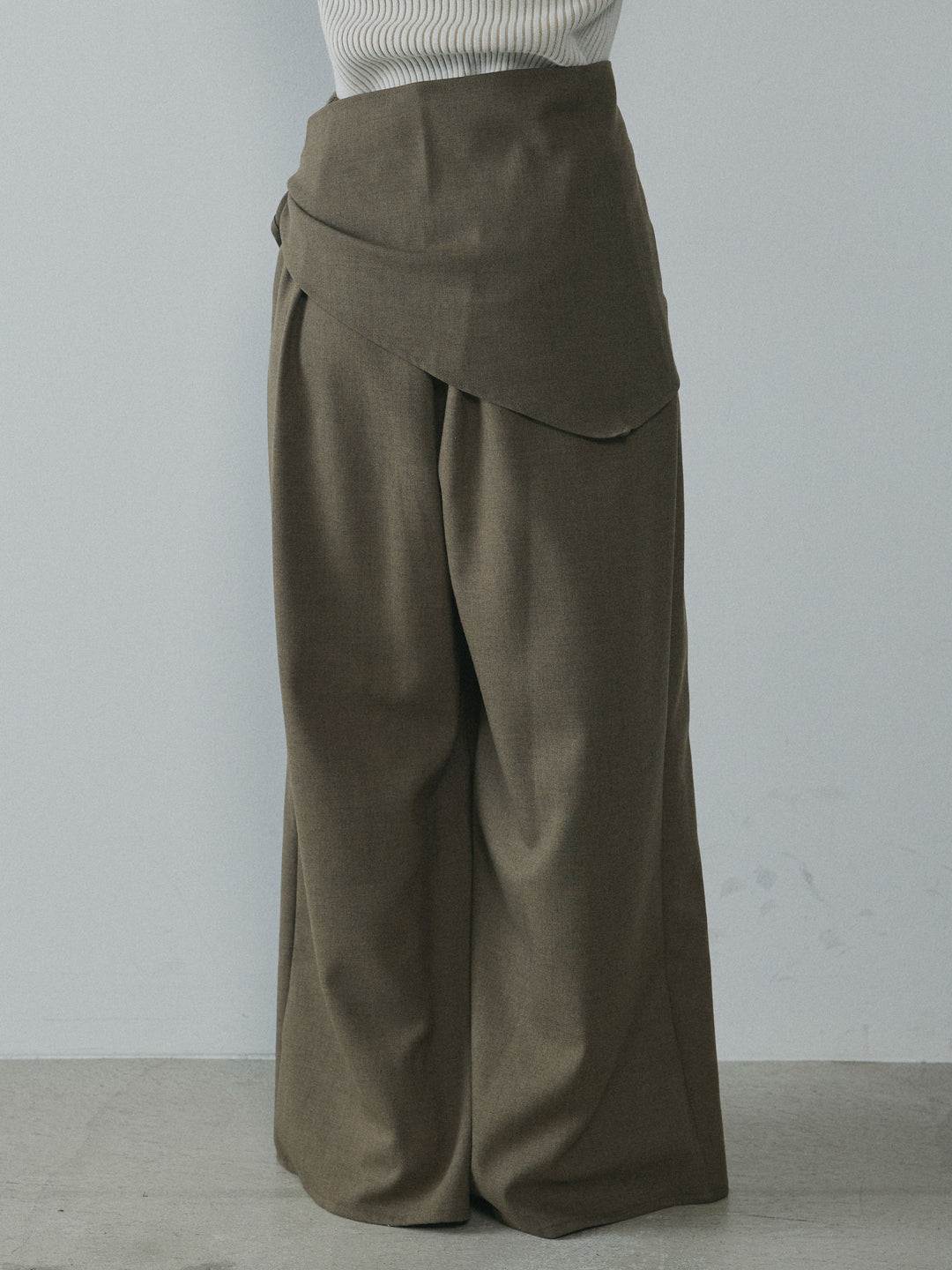 [予約]スカーフ付ワイドパンツ/brown