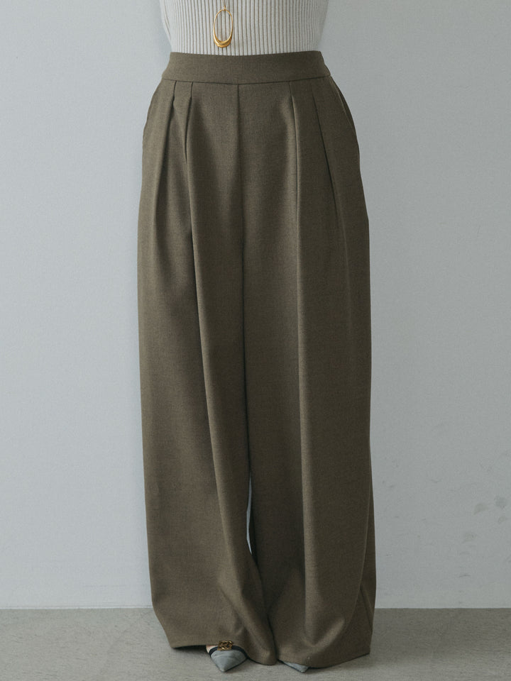 [予約]スカーフ付ワイドパンツ/brown