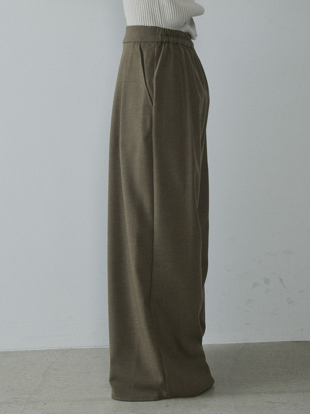 [予約]スカーフ付ワイドパンツ/brown