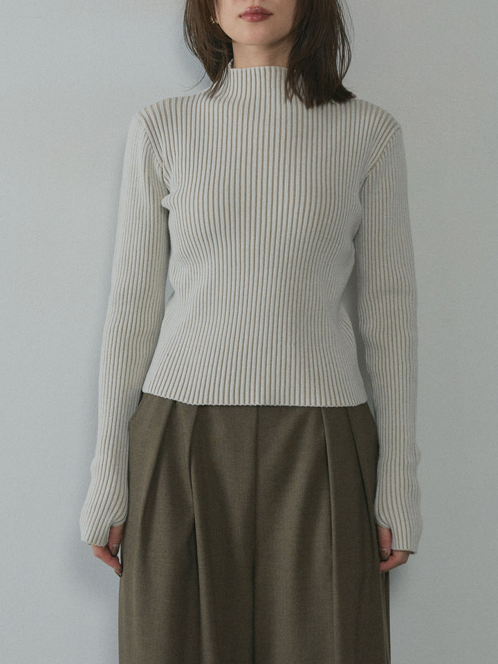[予約]プレーティングハイネックプルオーバー/ivory