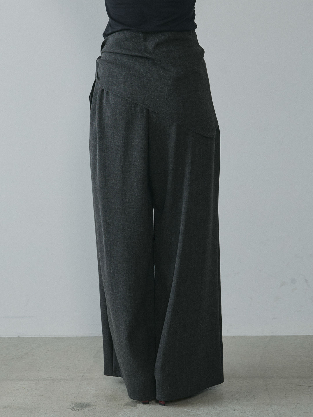 [予約]スカーフ付ワイドパンツ/black