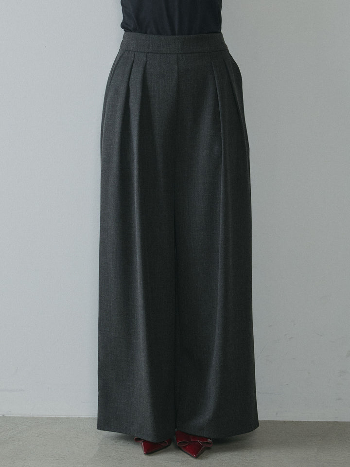 [予約]スカーフ付ワイドパンツ/black