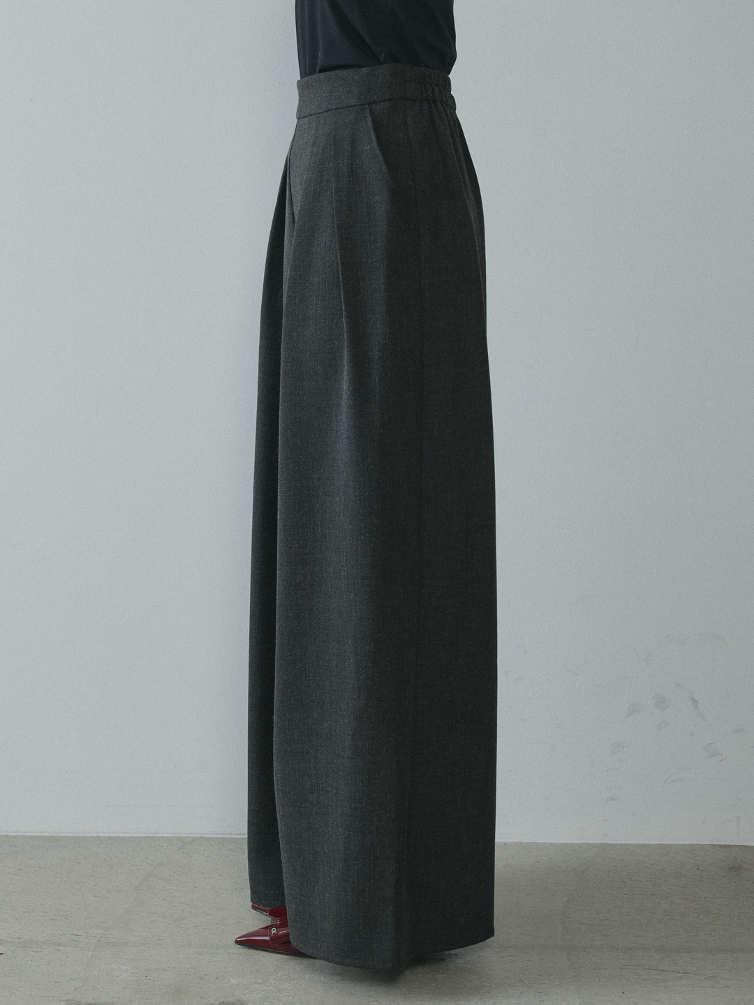 [予約]スカーフ付ワイドパンツ/black