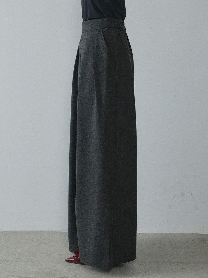 [予約]スカーフ付ワイドパンツ/black