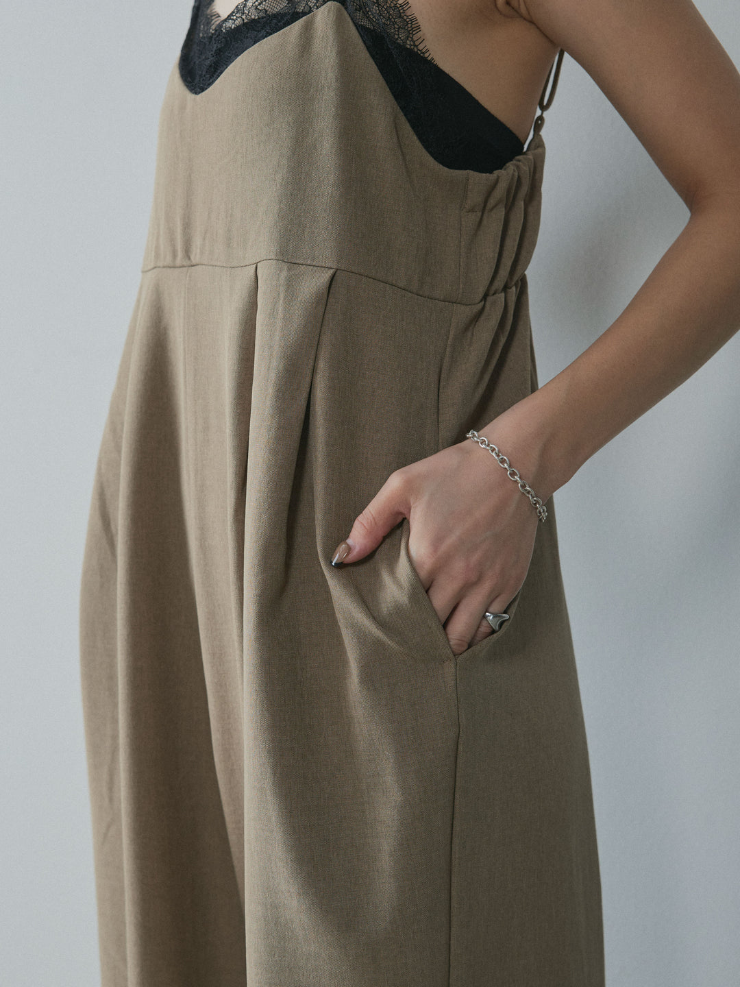 [予約]レースキャミオールインワン/beige