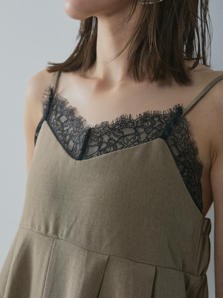 [予約]レースキャミオールインワン/beige