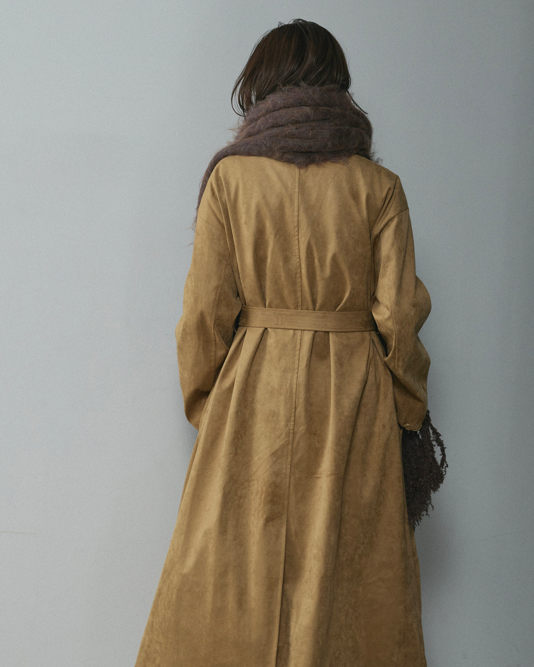 [予約]ブークレシャギーニットマフラー/brown