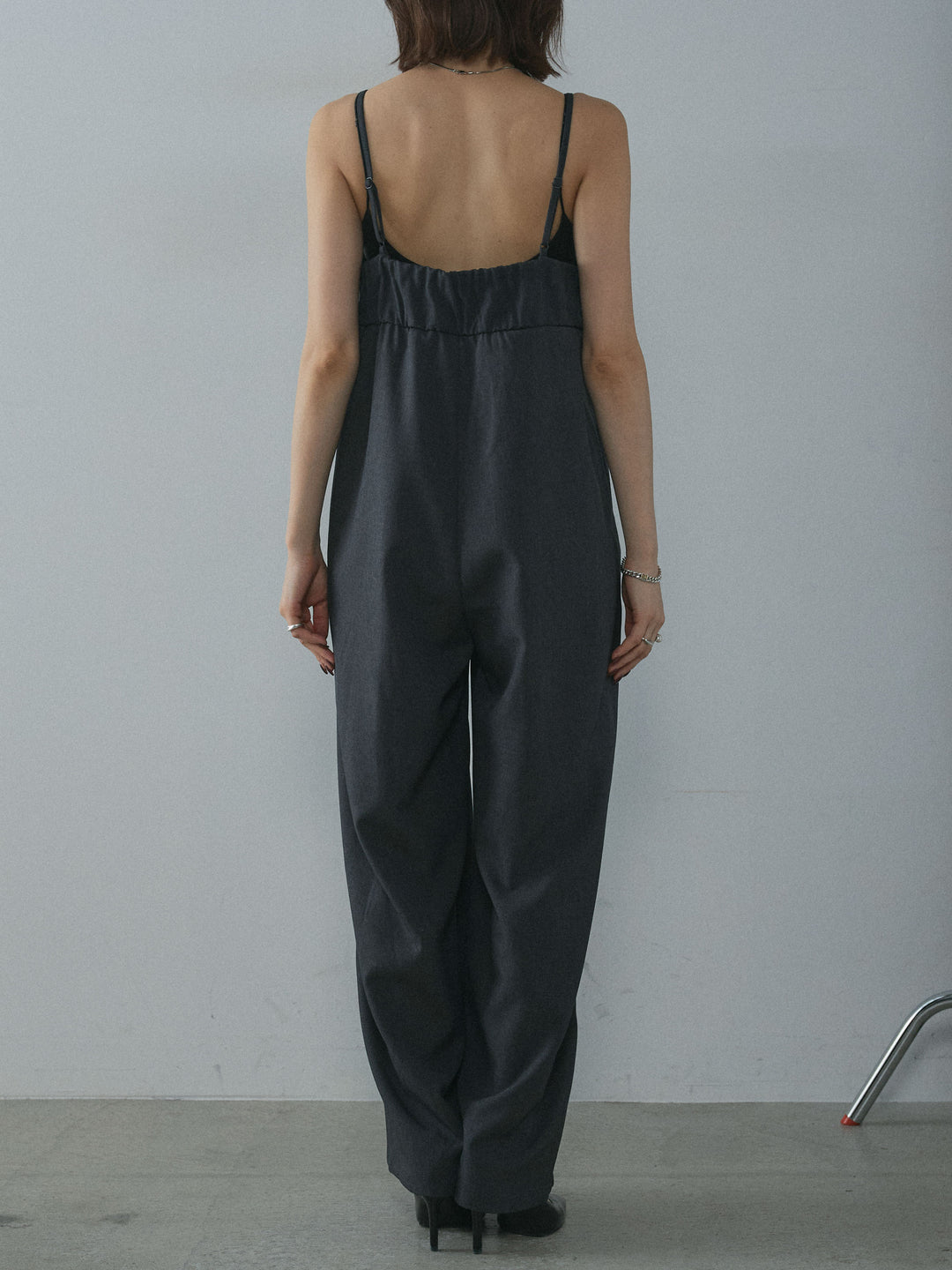 [予約]レースキャミオールインワン/charcoal