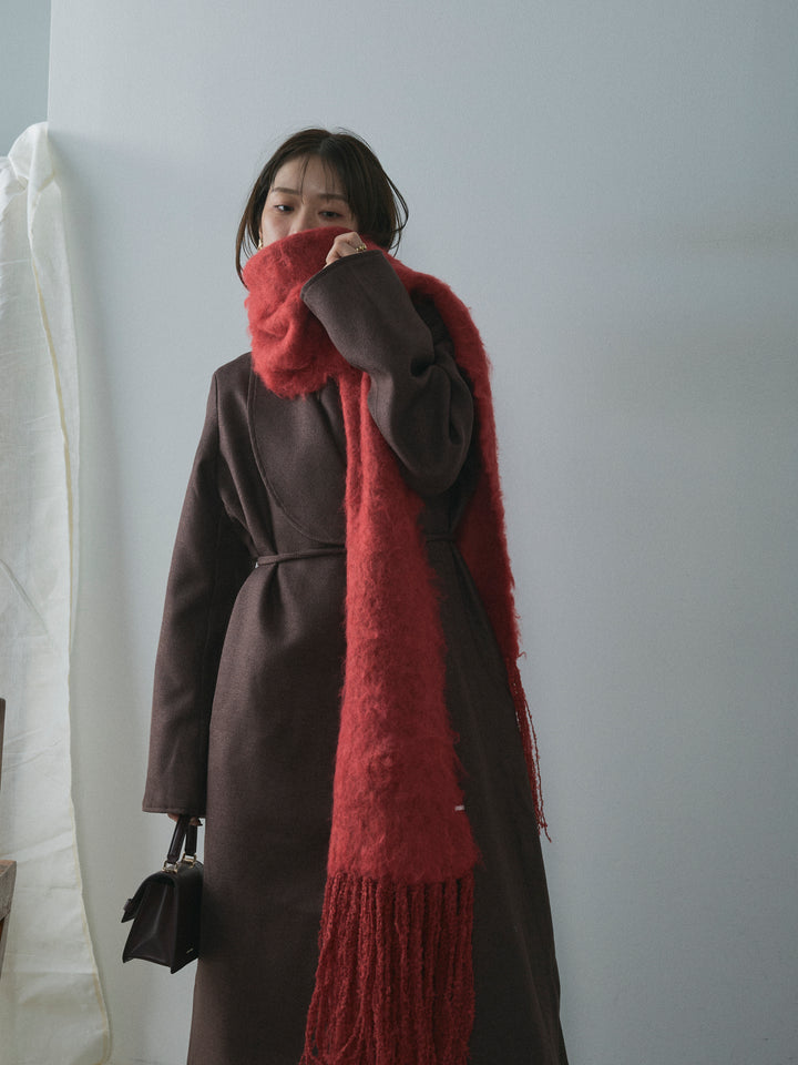 [予約]ブークレシャギーニットマフラー/red
