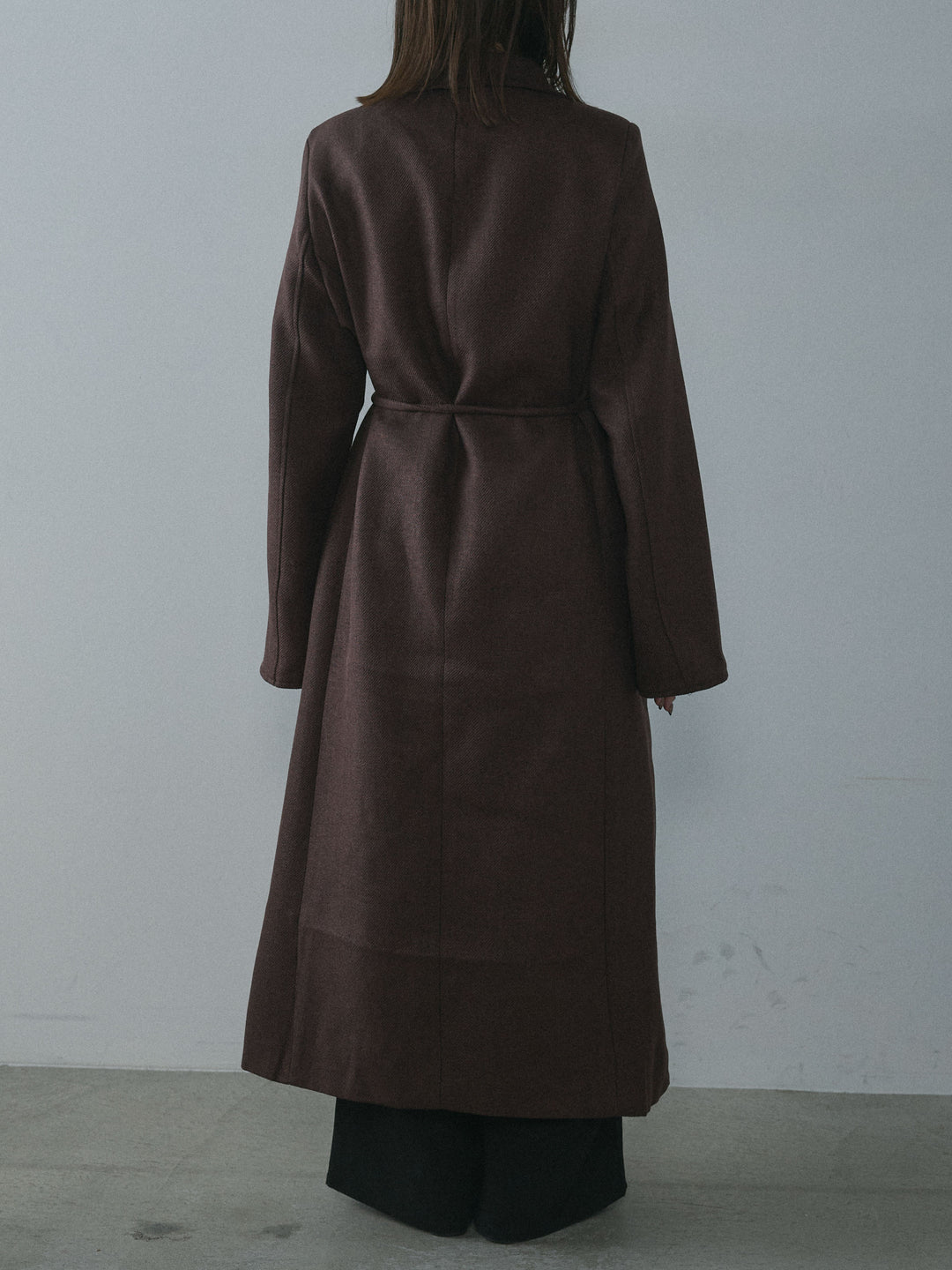 [予約]ツイードタッチロングコート/burgundy