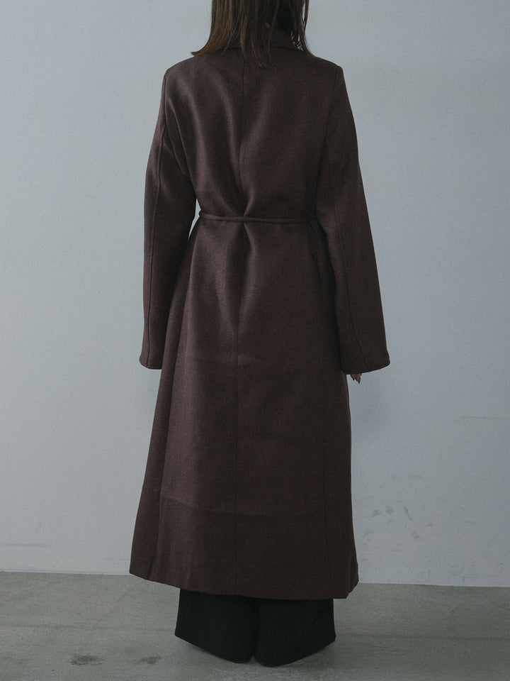[予約]ツイードタッチロングコート/burgundy