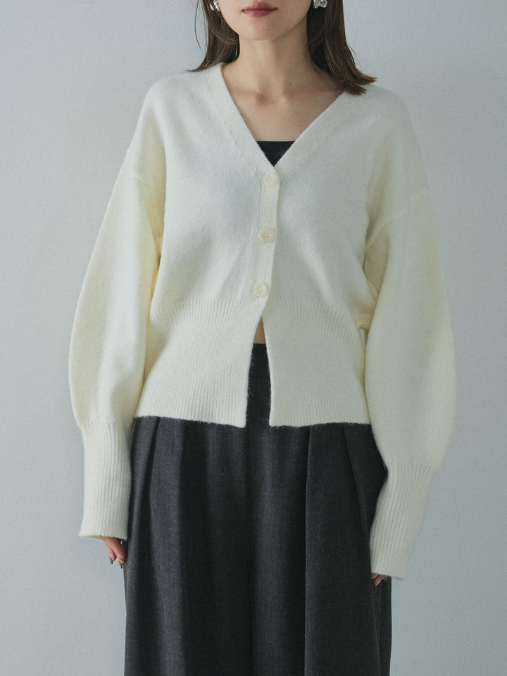 [予約]アルパカタッチVネックカーディガン/ivory