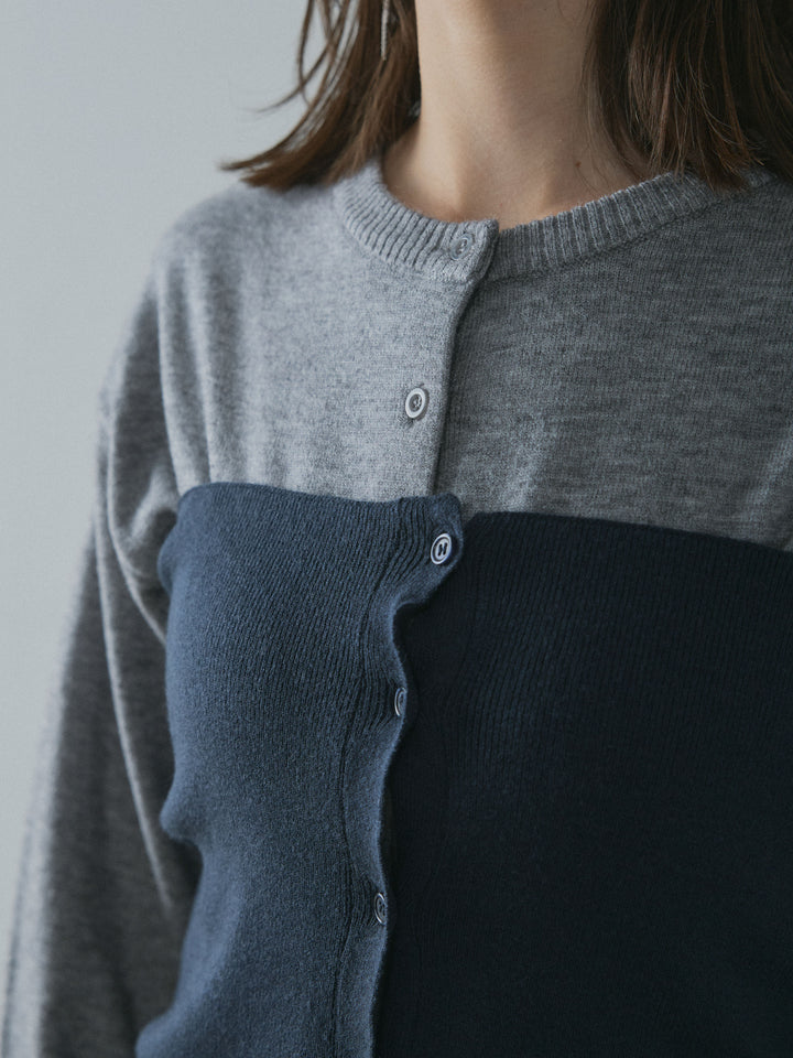 [予約]2WAYビスチェアンサンブルカーディガン/gray