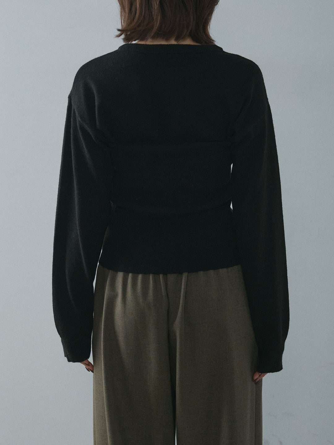 [予約]2WAYビスチェアンサンブルカーディガン/black