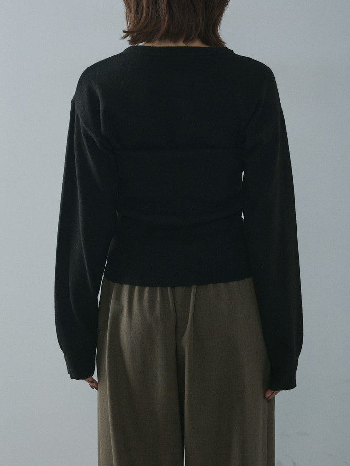 [予約]2WAYビスチェアンサンブルカーディガン/black