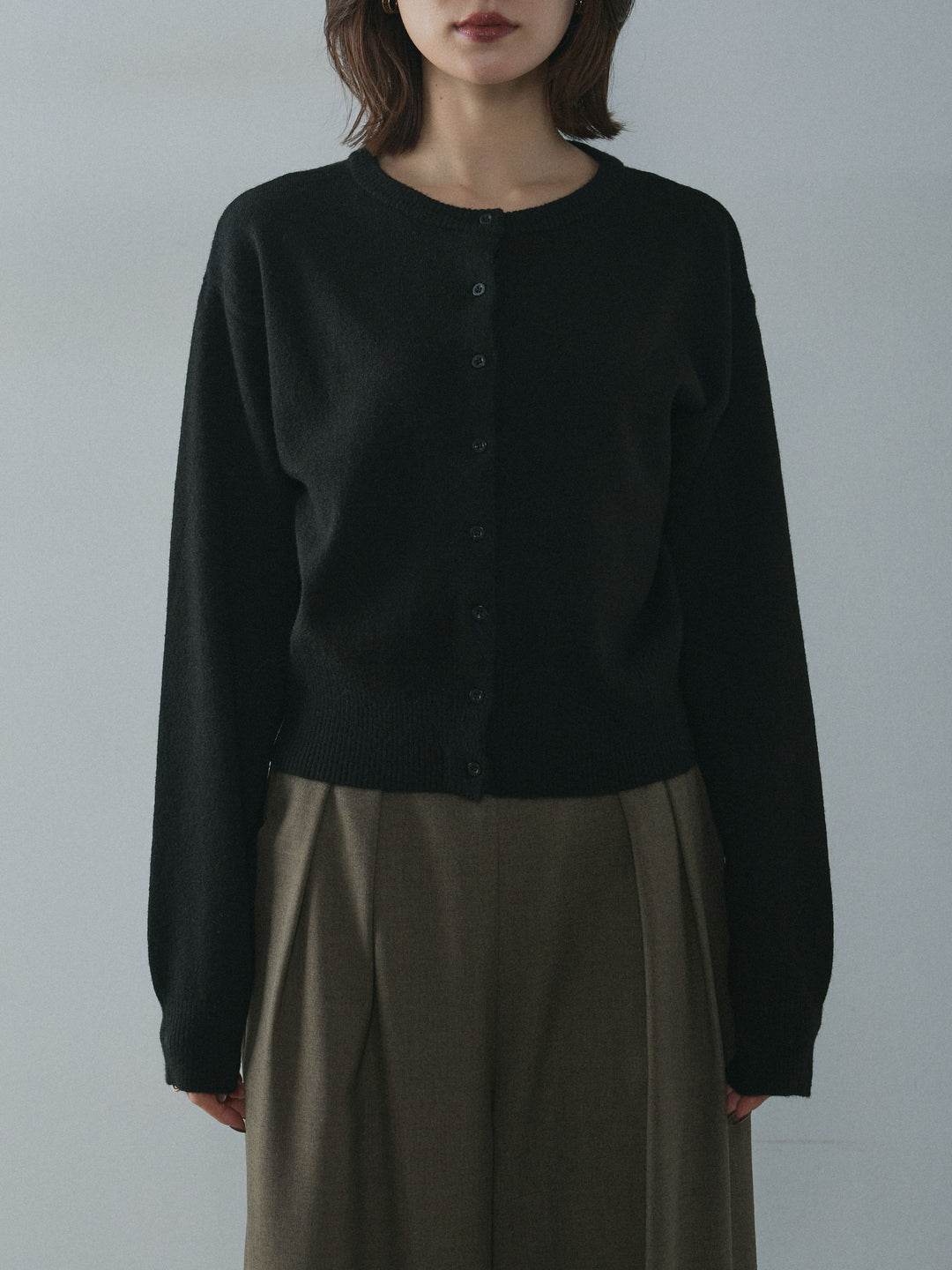[予約]2WAYビスチェアンサンブルカーディガン/black