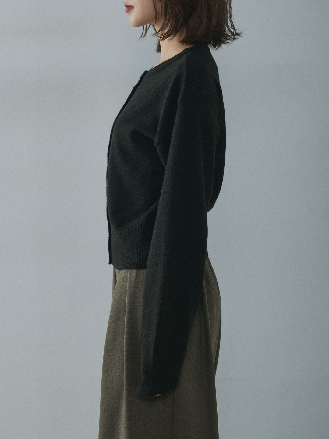 [予約]2WAYビスチェアンサンブルカーディガン/black