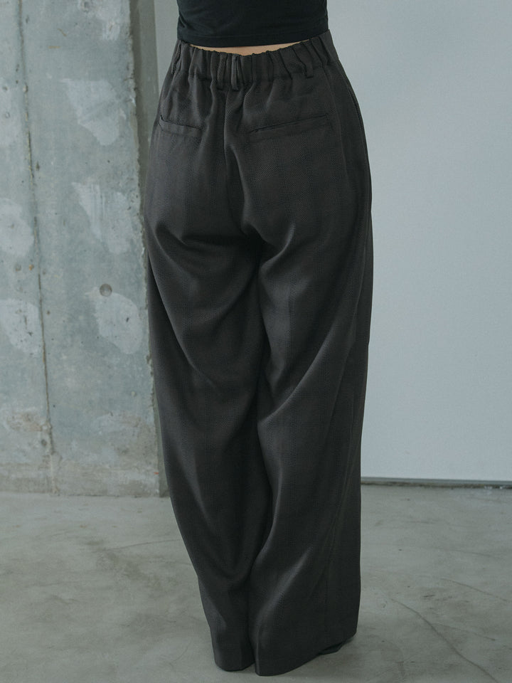 [予約]杢チェックタックパンツ/charcoal