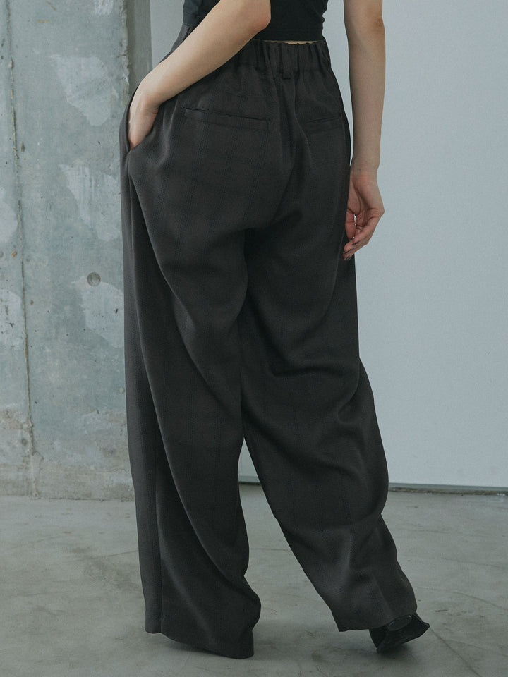 [予約]杢チェックタックパンツ/charcoal