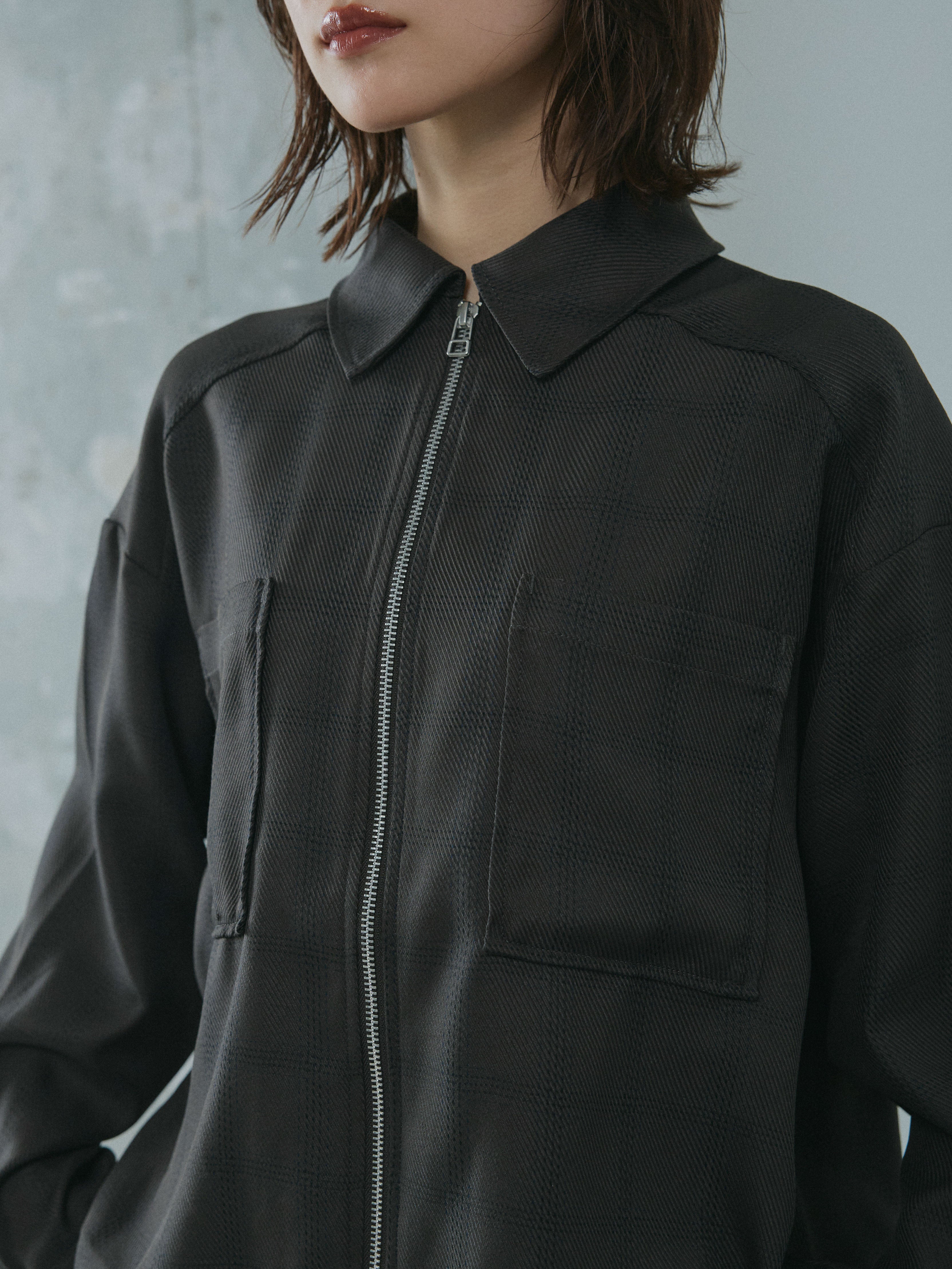 予約]杢チェックZIPシャツジャケット/charcoal – Lumier