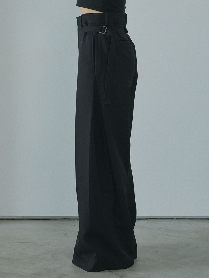 [予約]サイドタックワイドパンツ/black