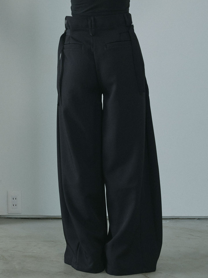 [予約]サイドタックワイドパンツ/black