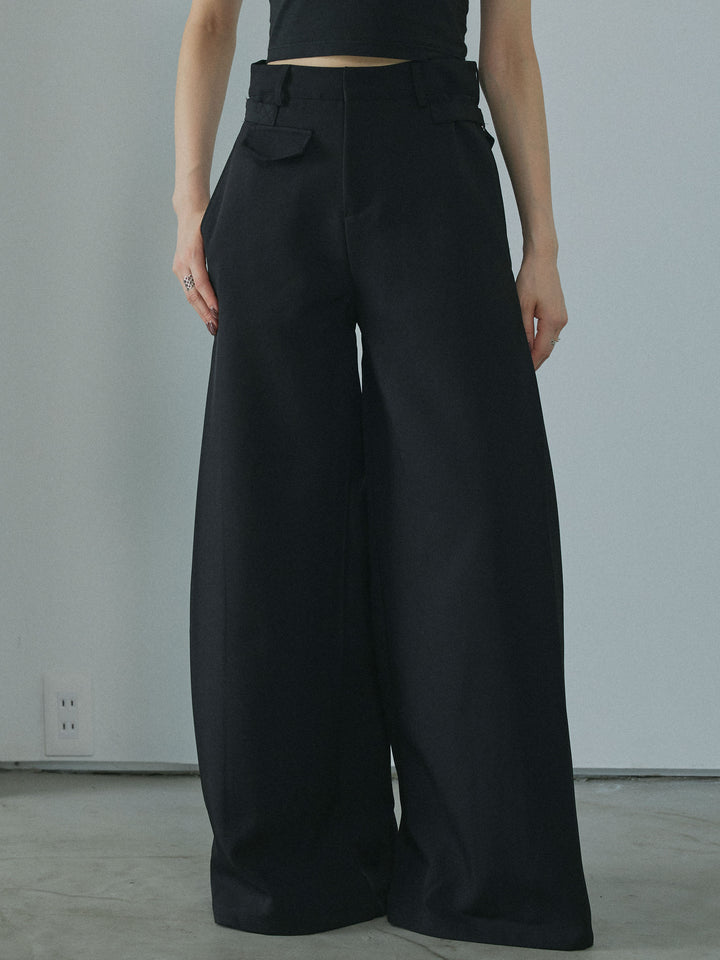 [予約]サイドタックワイドパンツ/black
