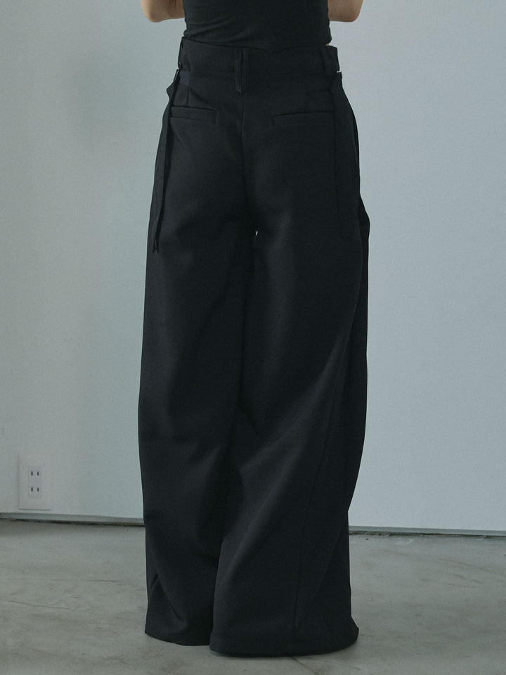 [予約]サイドタックワイドパンツ/black