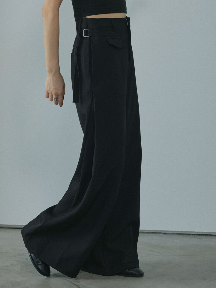 [予約]サイドタックワイドパンツ/black