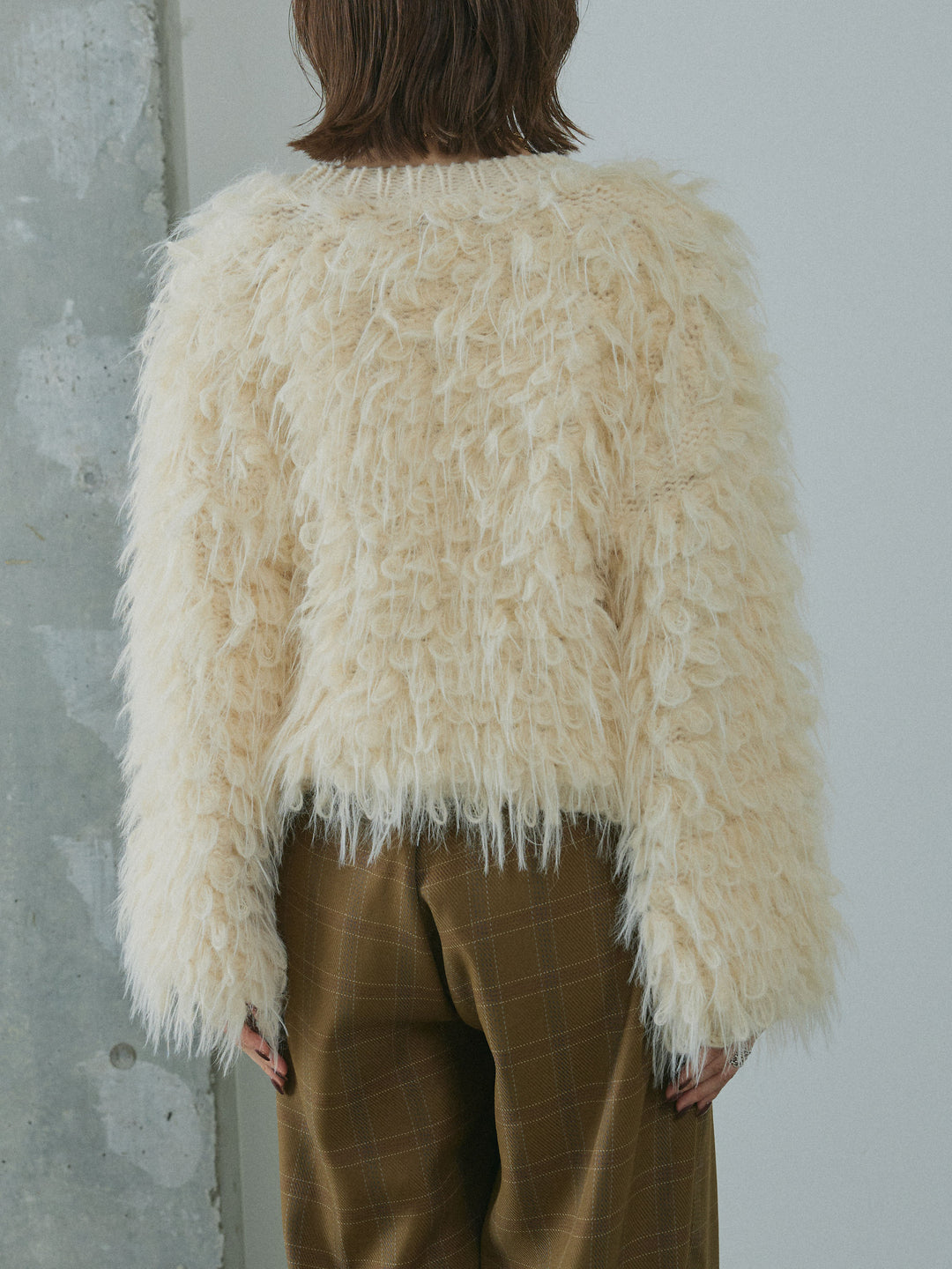 [予約]ミックスシャギーループニットプルオーバー/ivory