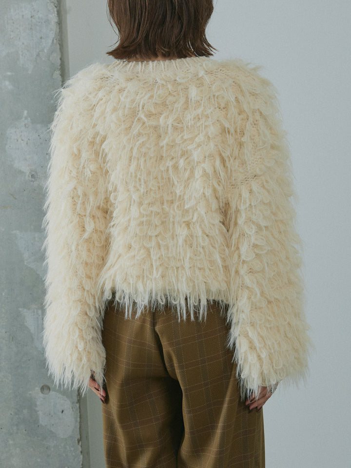 [予約]ミックスシャギーループニットプルオーバー/ivory