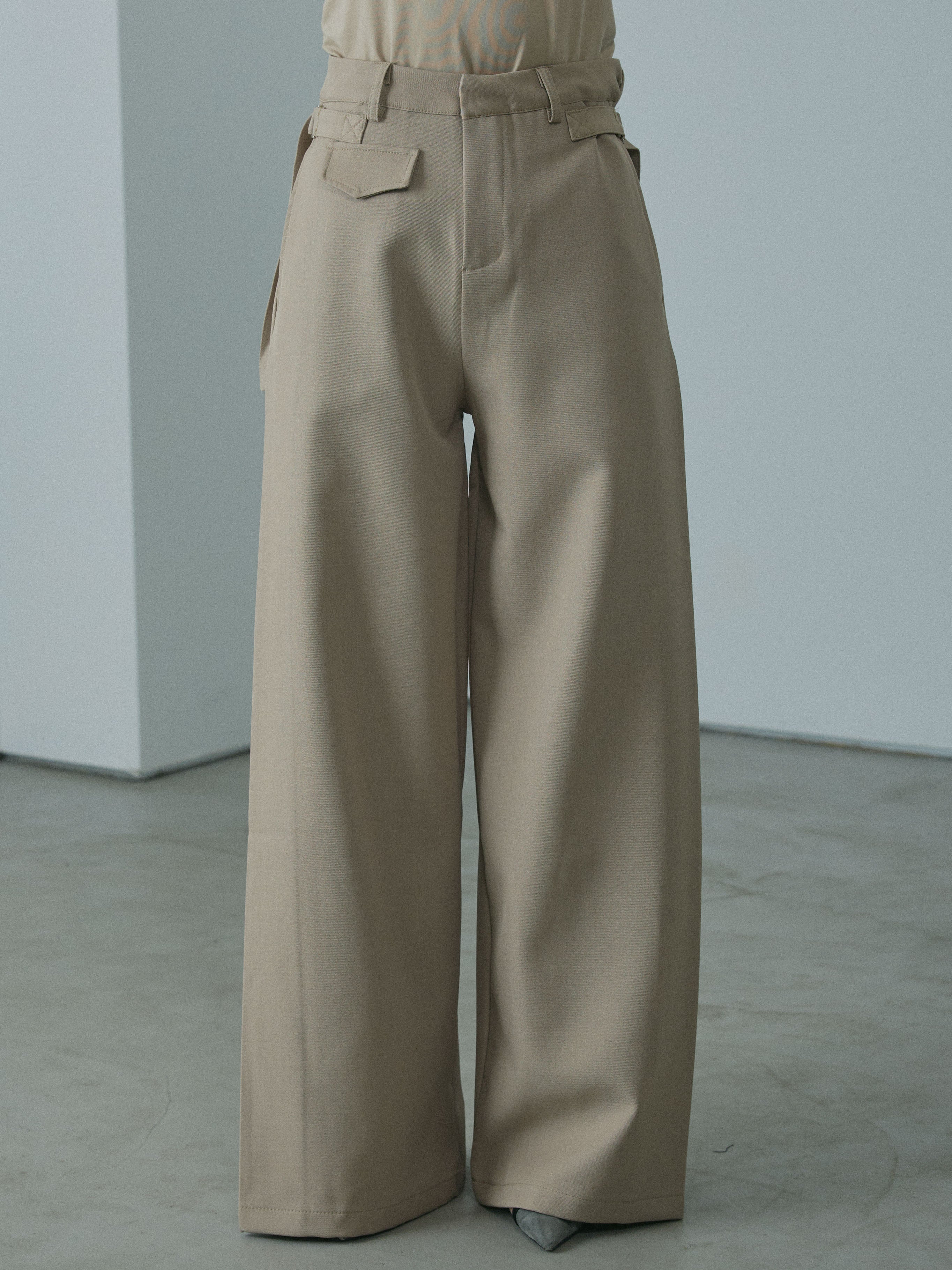 ら*ち様 ベージュ ワイドパンツ 未使用 サイドポケット 予約]サイドタックワイドパンツ/beige – Lumier
