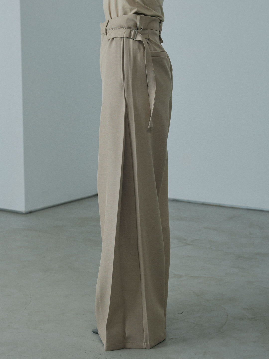 [予約]サイドタックワイドパンツ/beige