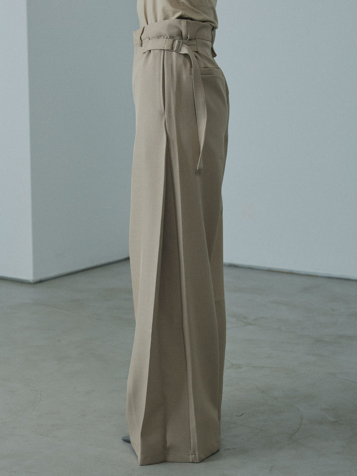 [予約]サイドタックワイドパンツ/beige